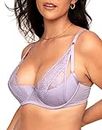 Adore Me | Sexy Lingerie for Women | Kaia Unlined Bra| Sexy Cheer Look | Available in 30A-46DDD, Medium Purple, 34DD