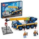 LEGO City Mobile Crane 60324 Building Kit; Toy Construction Vehicle with Working Boom, Outriggers and Winch System; Includes Driver and Worker Minifigures; for Boys and Girls Aged 7+ (340 Pieces)
