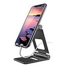 ProCase Foldable Cell Phone Stand Tablet Stand, Desktop Universal Portable Rotatable Metal Stand Holder for iPhone, iPad, Kindle, Nintendo Switch, Smartphone and Tablet up to 13" -Black