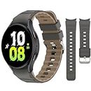Tasikar No Gap Bands Compatible with Samsung Galaxy Watch 6/5/4 Band 40mm 44mm/Watch 6 Classic Band 43mm 47mm/Watch 5 Pro/Watch 4 Classic, 20mm Soft Silicone Sport Strap for Women Men, Grey Coffee