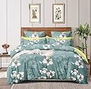 Ab Home Decor Microfiber 350TC Glace Cotton AC Blanket/Quilt/Comforter King Size Double Bed with 1 Flat bedsheet-90x100 inch and Two Pillow Covers II 4 pc Comforter Set-Green
