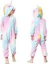 Unicorn Onesie for Kids Animal Pajamas Cosplay Halloween Unisex Costume, A - Galaxy Starry, 8-10 Years
