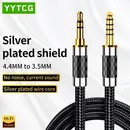 YYTCG Hifi 4.4mm to 3.5mm Audio cable silver plated 4.4mm Balance to 3.5 mm aux jack Balanced Audio