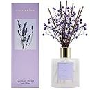Cocorrína Premium Reed Diffuser Set with Preserved Baby's Breath & Cotton Stick Lavender Thyme | 6.7oz Scent Fragrance Lavender Oil Diffuser for Bedroom Bathroom Home Décor