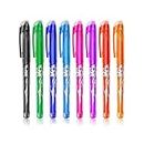 Sumajuc Erasable Pens,8 PCS Colorful Friction Pens With Eraser,0.7mm Erasable Pen With Rubber for Kids Adults School Work Paperwork,Pens For School Office Stationary Supplies