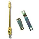 Almoda Creations Golden Plated Metal Car Flag Rod/Corner Rod with 2 Pcs Clamp For All Car Types