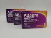 Allegra Allergy Non-Drowsy 24Hr Relief 180mg Antihistamine New (Lot Of 3)