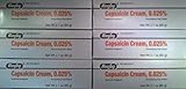[6 Pack] Rugby Capsaicin 0.025% Cream Generic for Zostrix 2.1 Oz. (60gm) Pack of 6