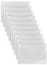 Clear Reusable Plastic Envelopes with Snap Closure, Plastic Document Holders, 13" x 9" XL Size for Letter Paper, 30 Pack, by Better Office Products, Poly File Envelopes, Clear, 30 Pack