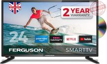 Ferguson F2420RTSF 24 pulgadas Smart LED TV/DVD aplicaciones de descarga Netflix, negro