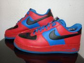 Scarpe da ginnastica Nike Air Force 1 personalizzate rosso nero blu da uomo UK 9 AQ3774-992 