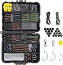 Vicloon 272 Pcs Carp Fishing Tackle in Box, Fishing Accessories Kit Including Fishing Hooks, Safety Clips Hooks, Fishing Line Beads, Boilie Stops, Corn, Tubing and other Accessories