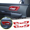 Car Inner Door Handle Bowl Cover Trim For Dodge RAM 1500 19-2024 Accessories Red