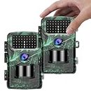 2 Pack 4K 42MP Trail Camera, Game Camera with Infrared Night Vision Wildlife Cameras with IP56 Waterproof 120° PIR Range Motion Activated 2.0" LCD Hunting Cameras for Outdoor Wildlife Scouting