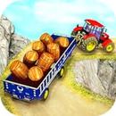 Tractor Trolley Cargo Transport Game: Offroad Large Rear Wheels Farming Sim: Farm Tractor Cargo Driving Simulator