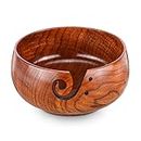 Wooden Yarn Bowl, Knitting Yarn Bowls with Holes Storage Handmade to Prevent Slipping, Perfect Yarn Holder for Knitting & Crocheting, 6" x 3"