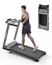 DeerRun Folding Treadmill with Incline, Foldable Treadmills for Home, Compact Portable Treadmill for Small Space Walking Jogging Running (Black-Sliver)