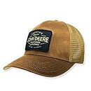 John Deere Oilskin Tractors and Plows Logo Mesh Back Embroidered Hat, Brown