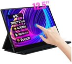 4K IPS UHD 3840X2160 Portable Monitor 12.5 Inch 10 Point Touch Screen  OPEN BOX