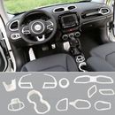 12PCS White ABS Interior Accessories Parts Decoration For Jeep Renegade 2016-22