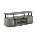 Furinno Jaya Large Entertainment Stand for TV Up to 50 Inch, French Oak Grey/Black