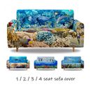 Ocean Park 3D Print Dolphin Sofa Cover Slipcovers Sectional Elastic Couch Cover