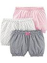 Simple Joys by Carter's 3-Pack Bloomer Short Infant-and-Toddler-Shorts, Azul Marino Rayas/Blanco Lunares/Rosa Claro, 0-3 Meses (Pack de 3) para Bebés