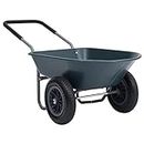 vidaXL Heavy-Duty Wheelbarrow - 100 kg Capacity, Green and Grey, Metal and Plastic, Ideal for Garden Tasks and Home Improvement