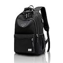 Ikueen fouce on quality by Hertzin School Bag Waterproof Rucksack for Boys Girls Kids College Travel Laptop Backpack with USB Charging Port Casual Daypack (Black) One Size
