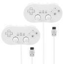 Fresh Fab Finds 2PCS Classic Game Controller Pad Wired Gamepad Joypad Joystick for Nintendo Wii Remote - White