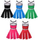 KIDS CHEERLEADER COSTUME CHEER LEADER OUTFIT SQUAD FANCY DRESS DANCE SHOW