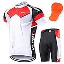 Lixada Men's Cycling Jersey Set Quick Dry Breathable Shirt with Padded Shorts