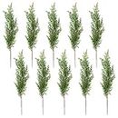 INIFLM 10Pcs Artificial Cypress Branches,16.5in Faux Long Stem Cedar Sprigs Fake Greenery Pine Picks for DIY Garland Wreath Christmas Embellishing and Home Garden Decoration, Green