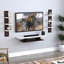Anikaa Diana Engineered Wood Wall Mount TV Entertainment Unit (Wenge White), Ideal Upto 55", D.I.Y