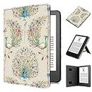 Case for 2022 All New Kindle 6" e-Reader, TOKILO Premium PU Leather Sleeve with Auto Sleep/Wake Hand Strap Foldable Stand for Kindle 6"(11th Gen, 2022 Release), NOT for iPad 6" e-Reader, Peacock