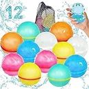 Reusable Water Balloons for Kids 12 Pack, Magnetic Fast Self Sealing Water Balls For Kids Toddler, Girls and Boys Ages 3-12 Years Old, Pool Toys, Summer Beach Toys for Outdoor Activities