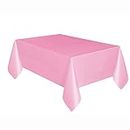 Solid Lovely Pink Rectangular Plastic Table Cover (137cm x 274cm) 1 Count - Elegant & Durable Tablecloth for Parties, Events, and Home Use