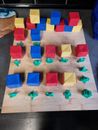 21 blocchi giocattoli tupperware vintage blocchi colori lettere aperte chiusura giocattolo non com