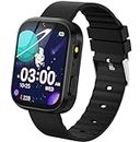 BIGGERFIVE Kids Smart Watch for 4-12 Year Old Boys Girls, Solid Touchscreen with 22 Fun Games HD Camera Video & Music Player Audiobooks Learning Cards, Birthday Toy Gifts for Young Ages Children Black