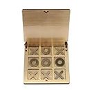KYNA Wooden Tic Tac Toe Portable Board Game | Classic Mind Game |Zero and Cross Game (XOXO) for Kids and Adults-1 Pcs