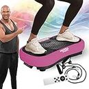 Miweba Sports Fitness 2D Vibrationsplatte MV100 | 3 Jahre Garantie - 250 Watt - 3 multidimensionale Vibrationszonen - Oszillierend - Abnehmen - Fettverbrenner - Fitnessgeräte für Zuhause (Pink)