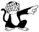 Angry Monkey - Sticker Graphic - Auto, Wall, Laptop, Cell, Truck Sticker for Windows, Cars, Trucks