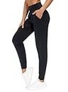 THE GYM PEOPLE Womens Joggers Pants with Pockets Athletic Leggings Tapered Lounge Pants for Workout, Yoga, Running, Training (X-Large, Black)