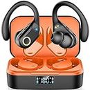 Wireless Earbuds, Bluetooth 5.3 Headphones, HiFi Stereo Support Bass Booster Mode, 60H Playtime, LED Display USB-C Charge, Button Control, IPX7 Waterproof Sweatproof for Sport Workout Running