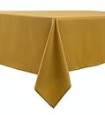 Biscaynebay Textured Fabric Tablecloths 52 X 70 Inches Rectangular, Gold Water Resistant Tablecloths for Dining, Kitchen, Wedding, Parties etc. Machine Washable