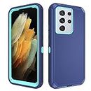 Asuwish Phone Case for Samsung Galaxy S21 Ultra Glaxay S21ultra 5G Cell Cover Hybrid Rugged Shockproof Hard Protective Full Body Heavy Duty Mobile Accessories Gaxaly 21S S 21 21ultra G5 Women Men Blue
