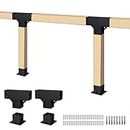Neorexon Pergola Bracket Kit Elevated Wood Stand Kit Woodwork for 4" x 4" (Actual 3.6 x 3.6 inch), Wooden Gazebo Kit for Pergola Brackets with Corner and Pergola Base Brackets