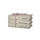 RAZ Imports 2021 Peppermint Parlor 8" Merry Christmas Darling Stacked Books Decor