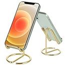 ROPOSY Cell Phone Stand for Desk, Cute Metal Gold Cell Phone Stand Holder Desk Accessories, Compatible with All Mobile Phones, iPhone, Switch, iPad
