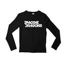 MOGUL Imagine Dragons Unisex Cotton Crewneck Full Sleeves Tee Black 3XL